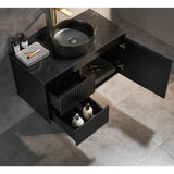 Brindabella Wall Hung PVC Cabinet 900mm (Matte Black) Poseidon