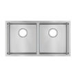 Handmade Stainless Steel Gun Metal Grey Double Bowl Kitchen Sink 1.2mm (Top/Flush/Undermount) 820*457*230mm Aquaperla