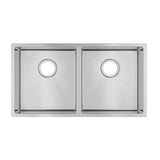 Handmade Stainless Steel Gun Metal Grey Double Bowl Kitchen Sink 1.2mm (Top/Flush/Undermount) 820*457*230mm Aquaperla