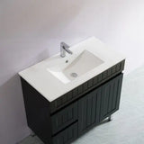 ACACIA SHAKER Matte Black PVC Floor Vanity 900mm Poseidon