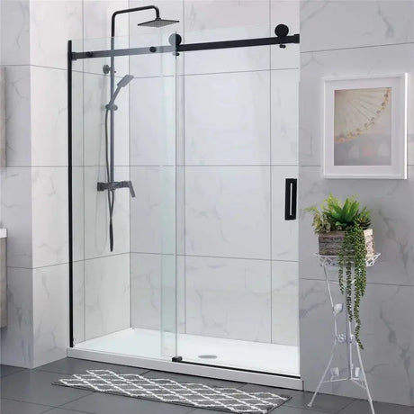 Frameless Adjustable Wall to Wall Sliding Shower Screen ozcovey