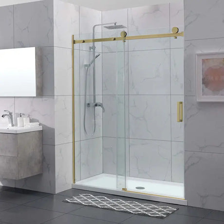 Frameless Adjustable Wall to Wall Sliding Shower Screen ozcovey