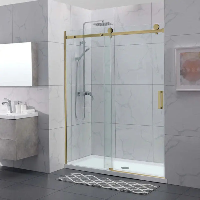 Frameless Adjustable Wall to Wall Sliding Shower Screen ozcovey