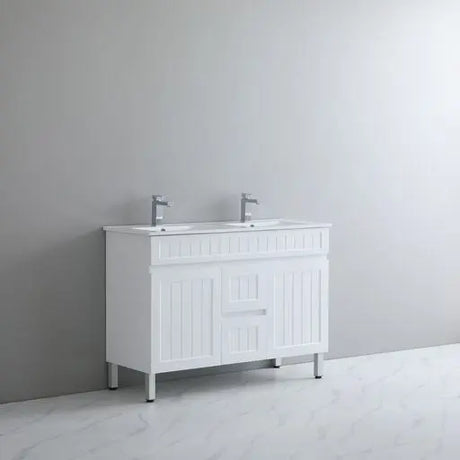 ACACIA SHAKER PVC Floor Vanity 1200mm (Double Bowl) Poseidon