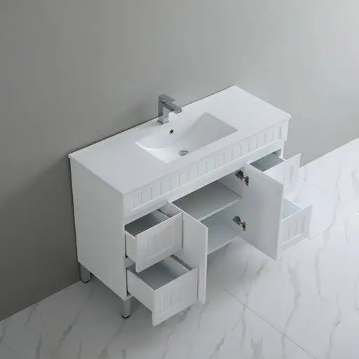 ACACIA SHAKER PVC Floor Vanity 1200mm (Single Bowl) Poseidon